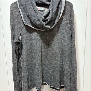 Free People Beach Two Body Corps Deux Gray Cowl Neck Long Sleeve Women’s Large